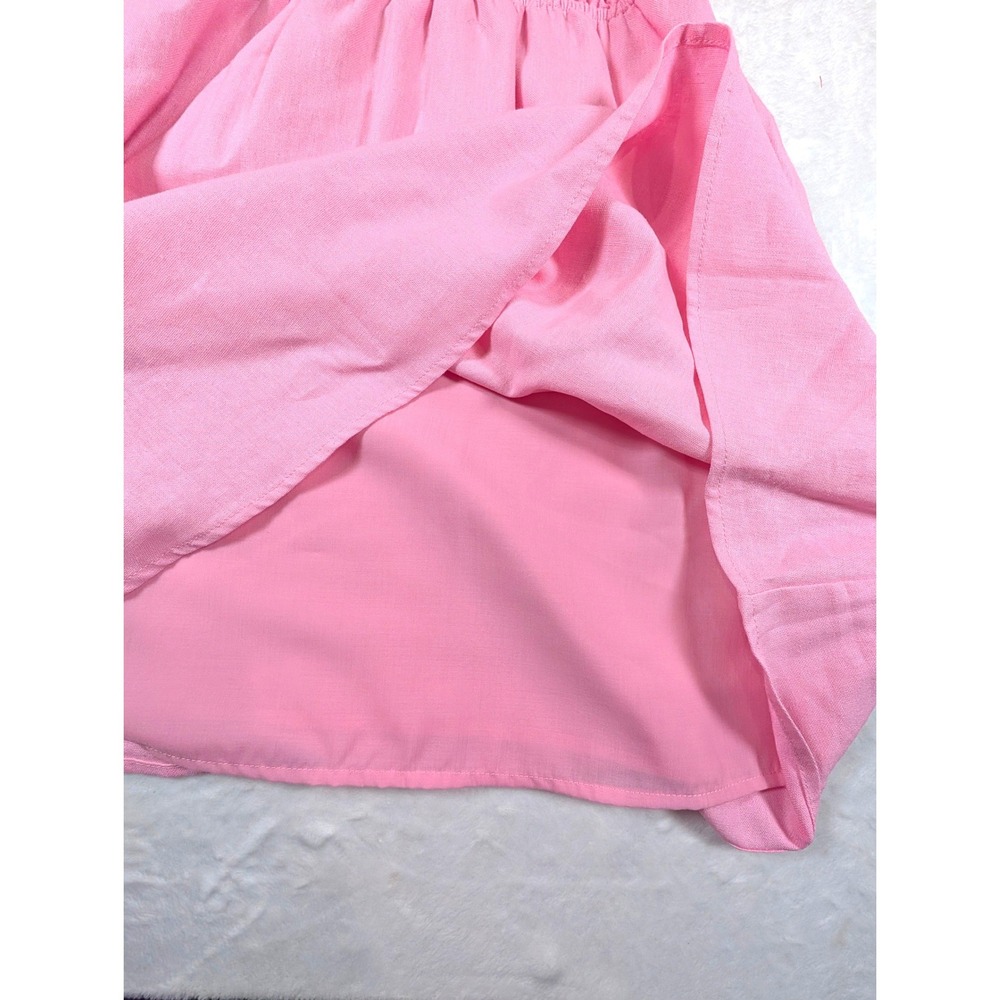 Copper Key Pink Linen & GB Girls Red Embroidered Tiered Dress Bundle of 2 Small - Picture 11 of 15